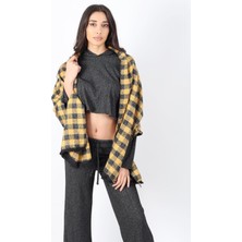 Şık Kullanım Pamuk Polyester Şal-Sarı