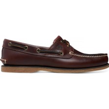 Erkekler İçin Timberland 2 Eye Boat Ayakkabı Düz Taban Renk: Root Beer Smooth Şık Tasarım C25077