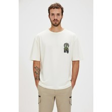 Bad Bear Blooms Beyaz Erkek Baskılı Tişört