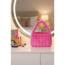 Caş Dekorasyon Pembe Renk Peluş Makyaj Çantası