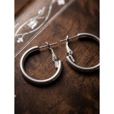 Meneva Aksesuar Büyük Boy Gümüş Silver Renk Halka Küpe