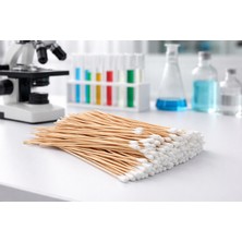 Labolist Eküvyon Çubuğu  Non Steril Ahşap (Pamuklu) 15 cm 100 Adet