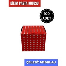 Çelebi Ambalaj Dilim Pasta Kutusu 100 Adet - Tek Pasta Kutusu Puantiyeli Yaş Pasta Kutusu