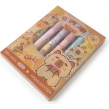 Gökyüzü Işığı Capybara 6 Renk Fosforlu Kalem Seti