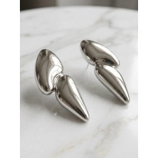 Meneva Aksesuar Heykelsi Modernist Gümüş Silver Renk Küpe