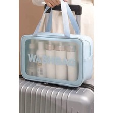 Caş Dekorasyon Mavi Renk Washbag Su Geçirmez Büyük Boy Makyaj Çantası