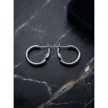 Meneva Aksesuar Minimalist Küçük Boy Gümüş Silver Renk Pirinç Halka Küpe