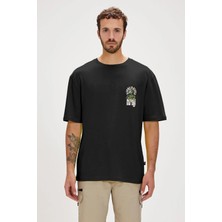Bad Bear Blooms Siyah Erkek Baskılı Tişört