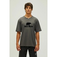 Bad Bear Muscle Antrasit Erkek Baskılı Tişört