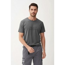 Bad Bear Bad Day Antrasit Erkek Baskılı Tişört