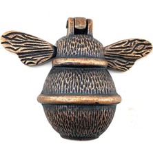 Azrlya Antika Tarz Dekoratif Pirinç Arı Kapı Tokmağı, Taktak - Küçük, 123X150MM, Antik