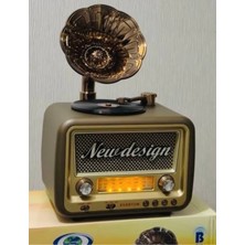 Everton RT-609 Nostaljik Gramofon Görünümlü Bluetooth Hoparlör - Şarjlı Radyo Fm/am/sw - Usb/tf Kart/mp3 Çalar