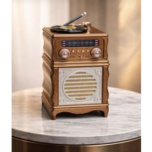 Everton RT-381 Nostaljik Ahşap Görünümlü Radyo - Bluetooth Hoparlör, Usb/sd/aux Girişli Şarjlı Retro Radyo