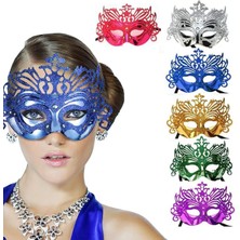 Azrlya Metalize Hologramlı Balo Venedik Parti Maskesi 6 Renk 6 Adet