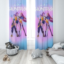 Mavi ve Lila Huntrix Fon Perde M36