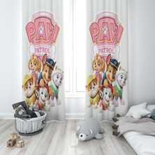 Beyaz Paw Petrol Fon Perde M39