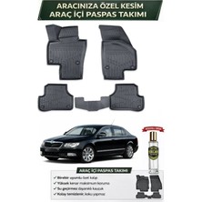 Skoda Super B 2010 Model Aracınıza Özel Üretim Esnek Kauçuk Paspas Takımı + Hediyeli