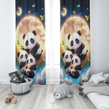 Ayda Oturan Pandalar Fon Perde M23