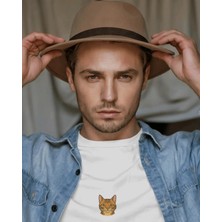 Muhtar Store Erkek Bengal Kedi Baskılı Oversize Tişört – Minimal Bengal Cat Tasarım