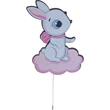 Tuiste Tavşan Figürlü Bebek Gece Lambası Ahşap Çocuk Odası Duvar Lambası Dekoratif Bebek Odası Aydınlatma