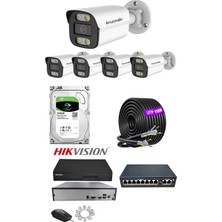 Hsc Bilişim 5'li 5mp Ip Kamera Seti | Poe | Hikvision Nvr | Iç/dış Mekan | Gece Görüş | Ses Kayıt | Izlem