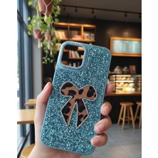 KumOziShop iPhone 12 Promax Uyumlu Fiyonklu Taşlı Simli Kılıf