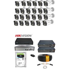 Hsc Bilişim 24'lü 5mp (4k) Ip Kamera Seti | Poe | Hikvision Nvr | Iç/dış Mekan | Gece Görüş | Ses Kayıt |