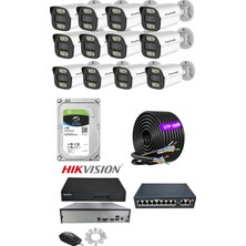 Hsc Bilişim 12'li 5mp 1tb Ip Kamera Seti | Poe | Hikvision Nvr | Iç/dış Mekan | Gece Görüş | Ses Kayıt |