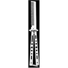 SHC4200 Tarak Gri Katlanabilir Paslanmaz Çelik Sakal Bıyık Fırçası Profesyonel Saç Kesimi Içi