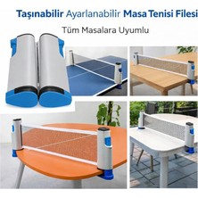 Direkstoktan Teleskopik Taşınabilir Kaymaz Ping Pong Masa Tenisi Filesi Aparatı - Adjustable Any Table Anywhere, Telescopic & Non-Slip Design For Indoor/outdoor Play