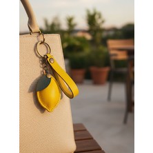 Yedideri Limon Gerçek Deri Çanta Süsü