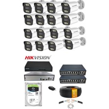 Hsc Bilişim 16'li 5mp (4k) Ip Kamera Seti | Poe | Hikvision Nvr | Iç/dış Mekan | Gece Görüş | Ses Kayıt |