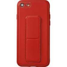 AyrStore Buğz Iphone 7 Kılıf Coco Deri Standlı Kapak - Kırmızı