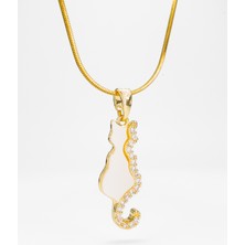 Stella Fortis Zirkonyum Taşlı Kedi Silüet Kadın Kolye - Kedi Severlere Özel | Paslanmaz Çelik Zincir