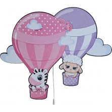 Tuiste Gece Lambası Hava Balonu Bebek Çocuk Odası Duvar Dekorasyonu Aydınlatma Ahşap Gece LED