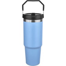 Halk Kitabevi Çelik Termos - Mavi - 900 ml - Üstten Saplı - 5342