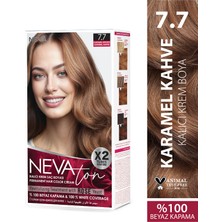 Nevacolor Nevaton 7.7 Karamel Kahve Kalıcı Krem Saç Boyası