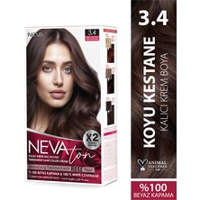 Nevacolor Nevaton 3.4 Koyu Kestane Kalıcı Krem Saç Boyası