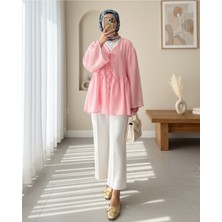 Modamorfo Çift Bağlamalı Içi Astarlı Modal Kimono -Pembe