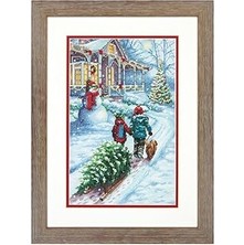 SHC4200 Dimensions 70-08960 Sayılı Kanaviçe Seti, Noel Geleneği, 14 Adet Beyaz Aida Bezi, 9" x 14&quot
