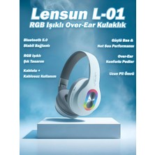 Yollayenilensin Lensun L-01 Bluetooth 5.0 Rgb Işıklı Over-Ear Kulaklık – Tf Kart Destekli Uzun Pil Ömürlü