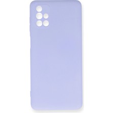AyrStore Buğz Samsung Galaxy M51 Kılıf Nano Içi Kadife Silikon - Lila