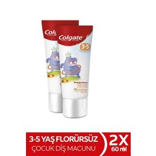 Colgate 3-5 Yaş Portakal Aromalı Florürsüz Çocuk Diş Macunu 60 ml x2 Adet