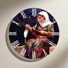 Zerya Jina Bi Teşî - Teşili Kadın Tasarımlı Roma Rakamlı Duvar Saati
