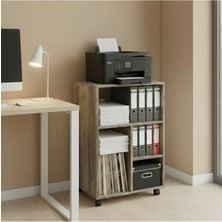 Ayz Cuuper Tekerlekli Ofis Dolabı Tekerlekli Yazıcı Masası Pikap Sehpası Yazıcı Dolabı Beyaz