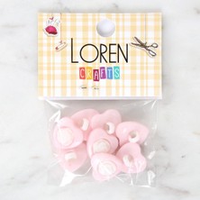 Özgün Adım Loren Crafts Açık Pembe 8'li Düğme - 3051