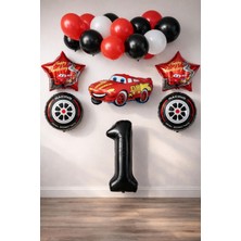 Patladı Gitti 1 Yaş Arabalar Temalı Doğum Günü Parti Kutlama Balon Seti