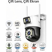 Qasul 4K 8 Mp Yoosee İp Kamera - Çift Lens Wi-fi Ptz Otomatik İzleme İki Yönlü Ses - Renk Gece Görüş İnsan Algılama