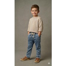 Nanica Erkek Çocuk Beli Lastikli Müslin Kot Pantolon