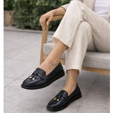 TwoEgoist Kadın Yazlık Babet Hakiki Yumuşak Deri Günlük Yeşil Loafer Babet Ayakkabı